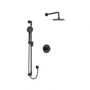 Parabola shower kit with overhead shower: Black by Riobel