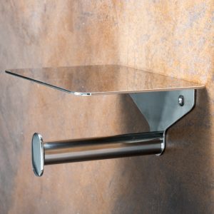 ORGANIC: TOILET PAPER HOLDER WITH SHELF by Bemeta